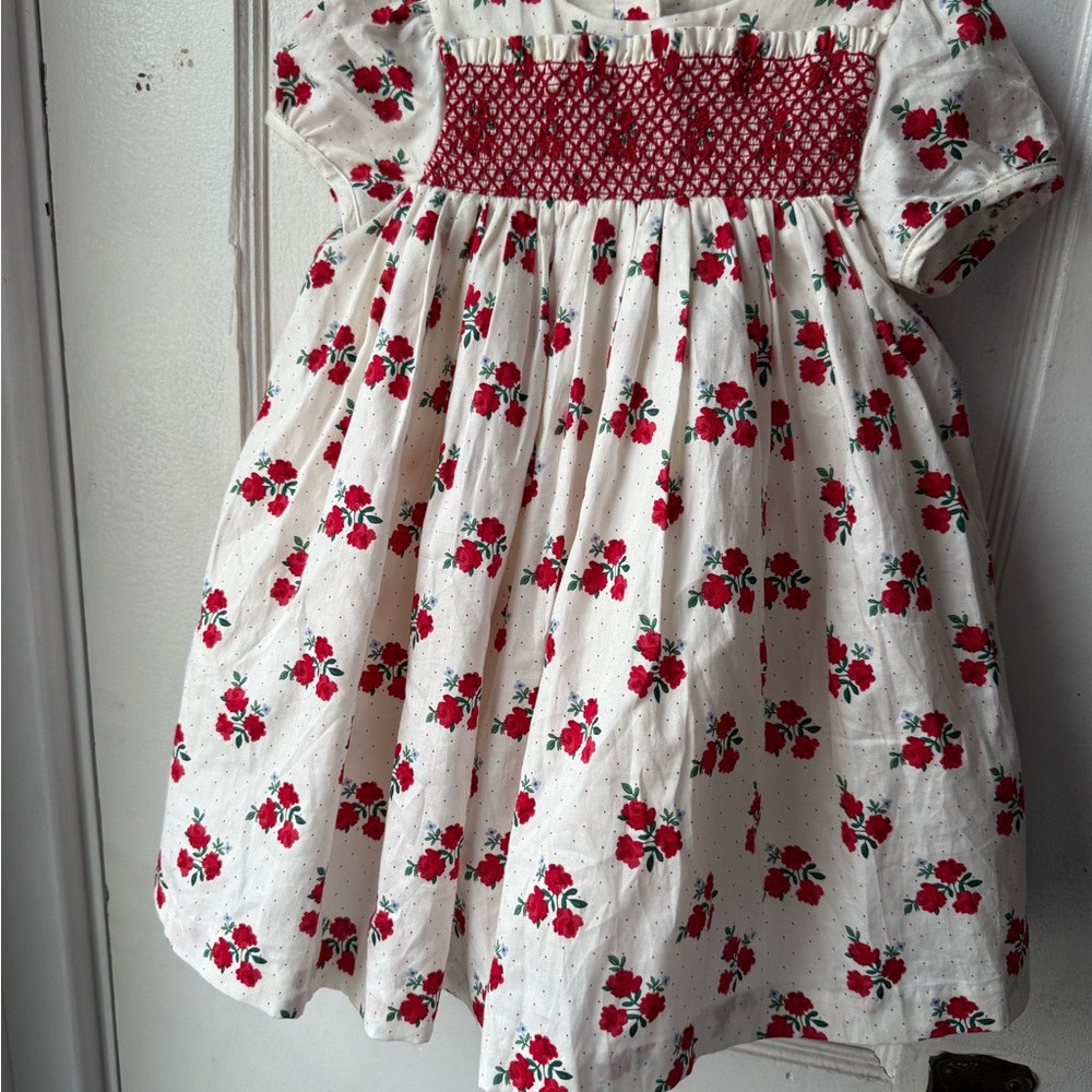 Jamie and JackFloral White and Red Kids Dress- WITH TAGS